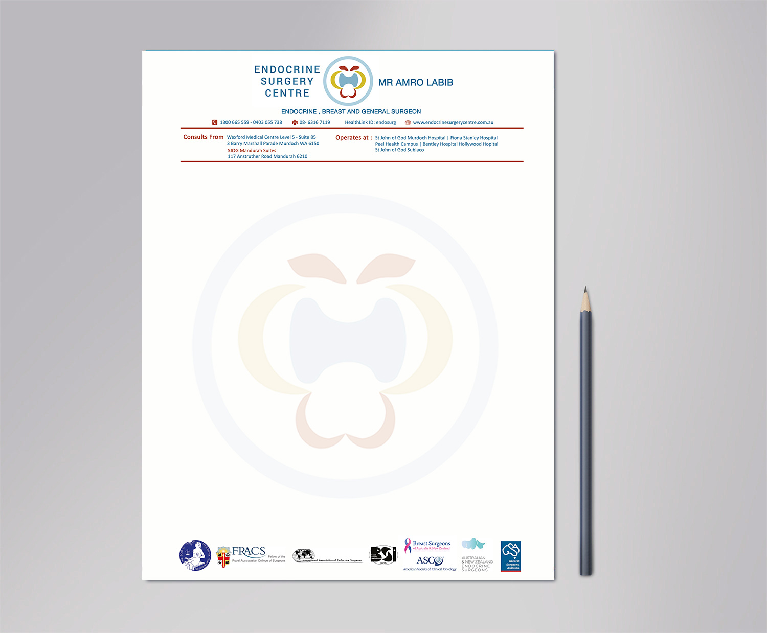 Stationery Design by Designs 2019 for Endocrine Surgery Centre | Design #15398113