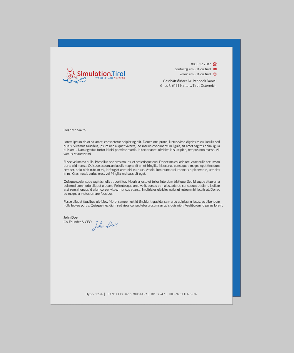 Diseño de Papelería por chandrayaan.creative para PL Simulation.Tirol GmbH | Diseño #13083459