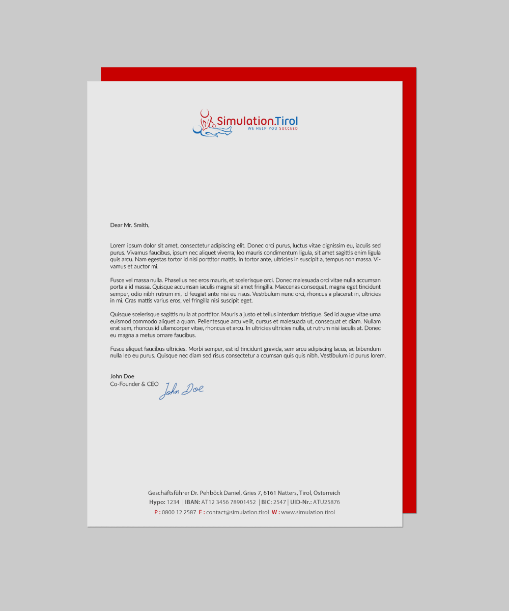 Diseño de Papelería por chandrayaan.creative para PL Simulation.Tirol GmbH | Diseño #13083460