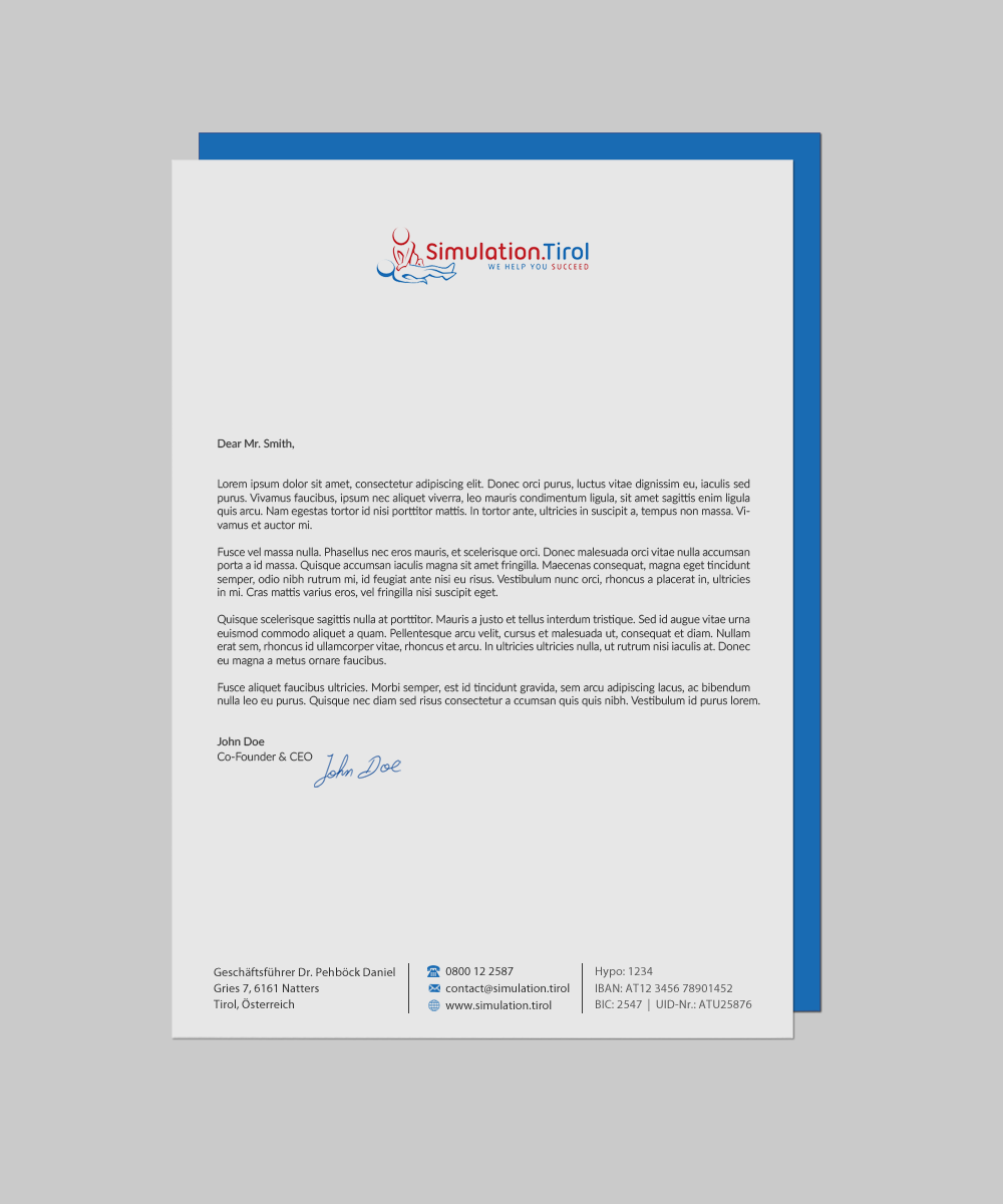 Diseño de Papelería por chandrayaan.creative para PL Simulation.Tirol GmbH | Diseño #13083461