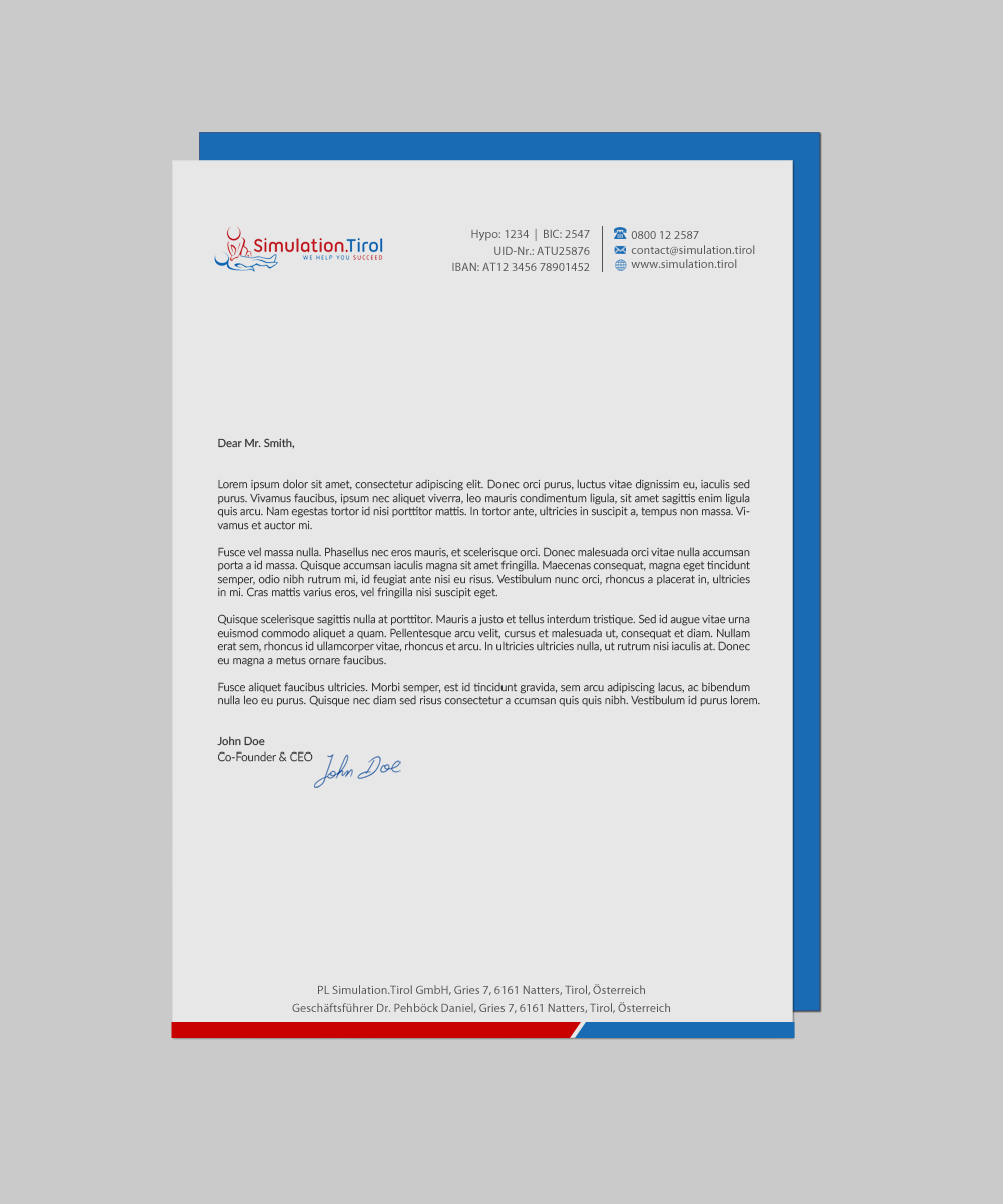 Diseño de Papelería por chandrayaan.creative para PL Simulation.Tirol GmbH | Diseño #13083479