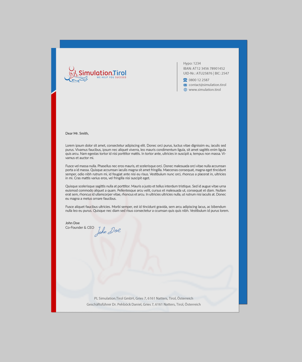Stationery Design by chandrayaan.creative for PL Simulation.Tirol GmbH | Design #13083480