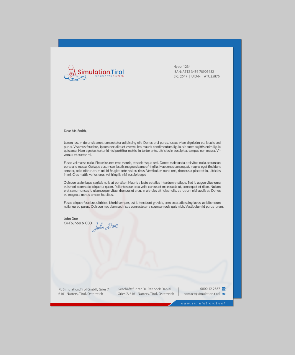 Diseño de Papelería por chandrayaan.creative para PL Simulation.Tirol GmbH | Diseño #13083482