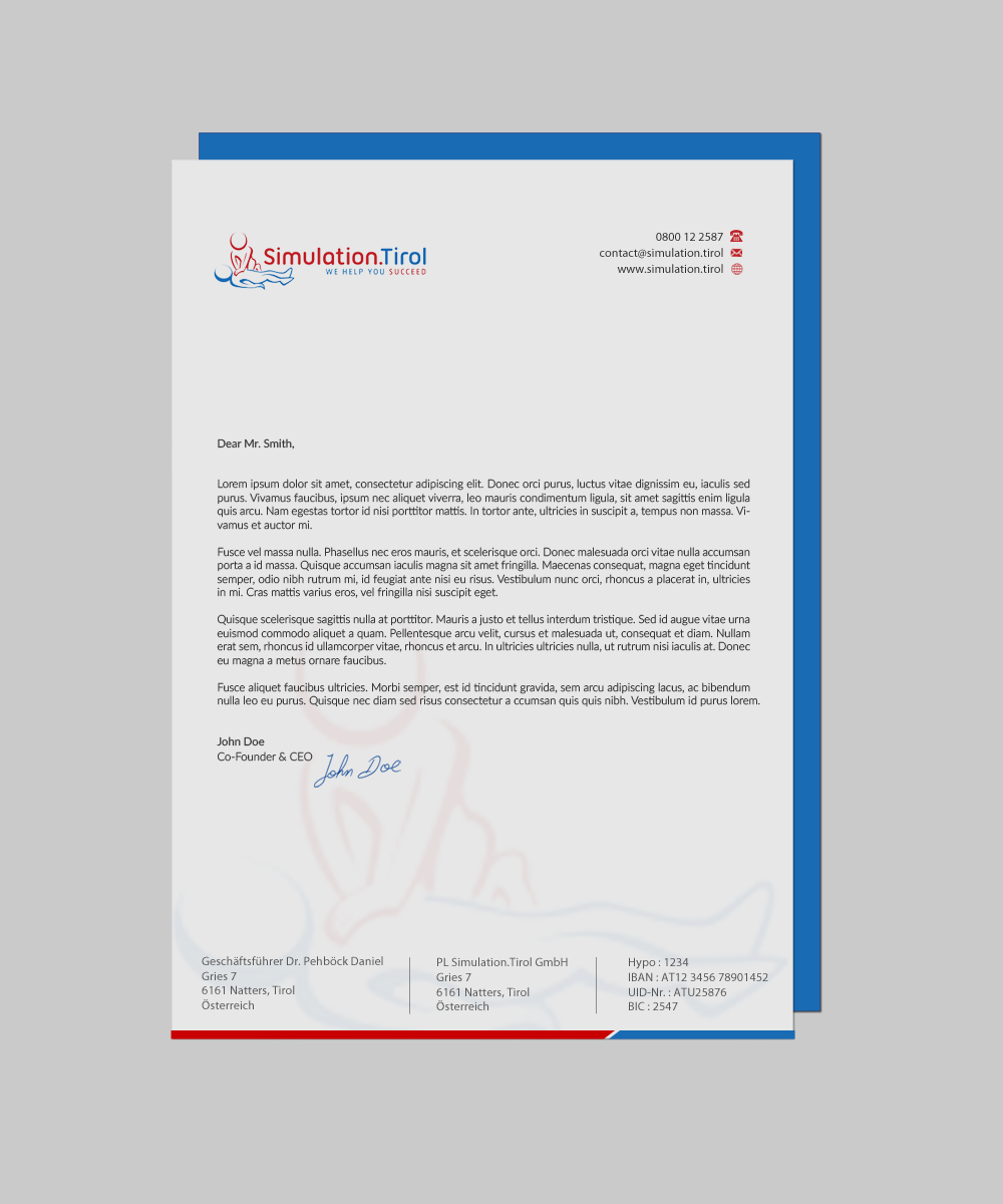 Diseño de Papelería por chandrayaan.creative para PL Simulation.Tirol GmbH | Diseño #13083483