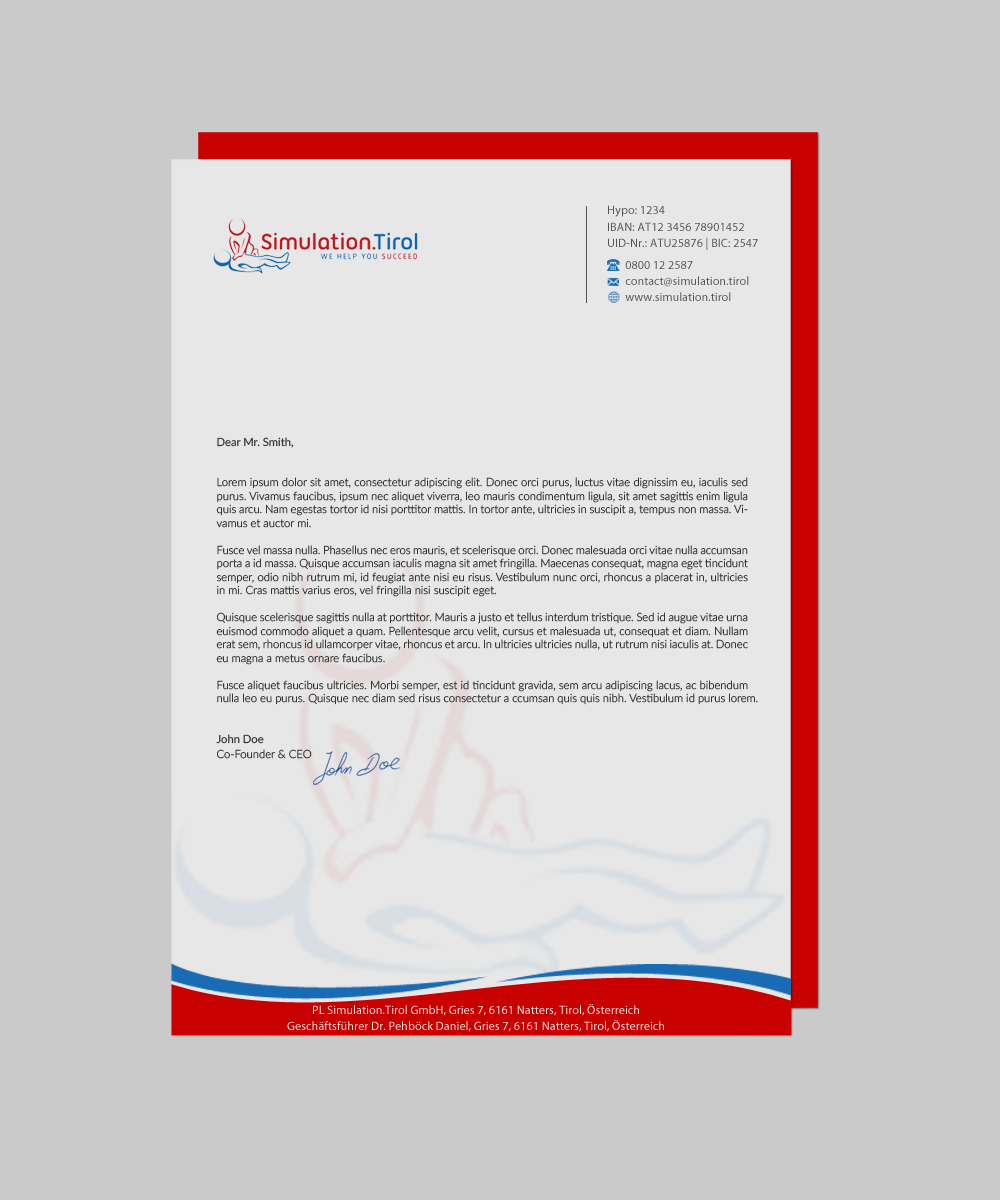 Stationery Design by chandrayaan.creative for PL Simulation.Tirol GmbH | Design #13083493