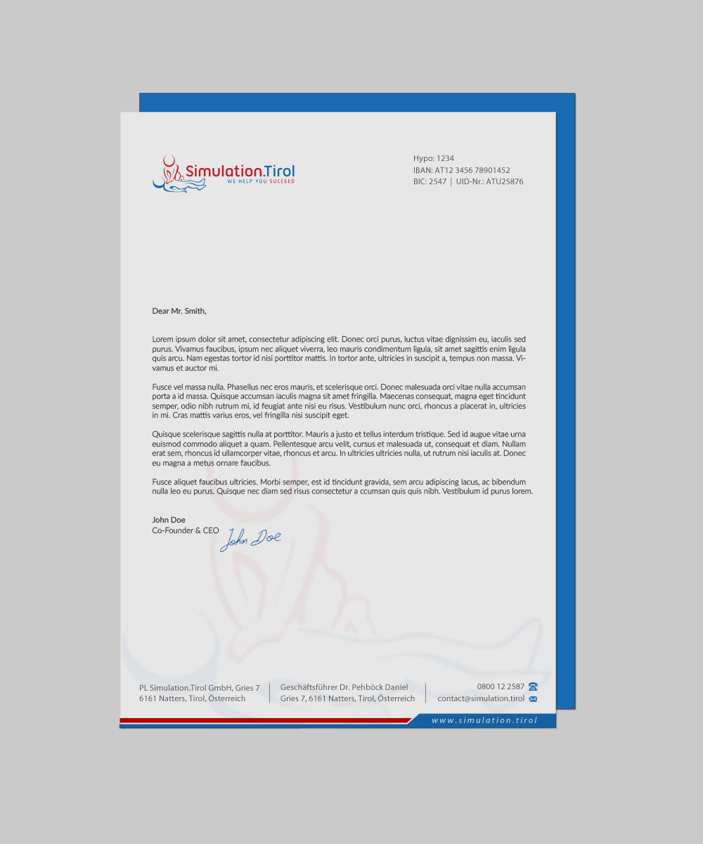 Diseño de Papelería por chandrayaan.creative para PL Simulation.Tirol GmbH | Diseño #13083494