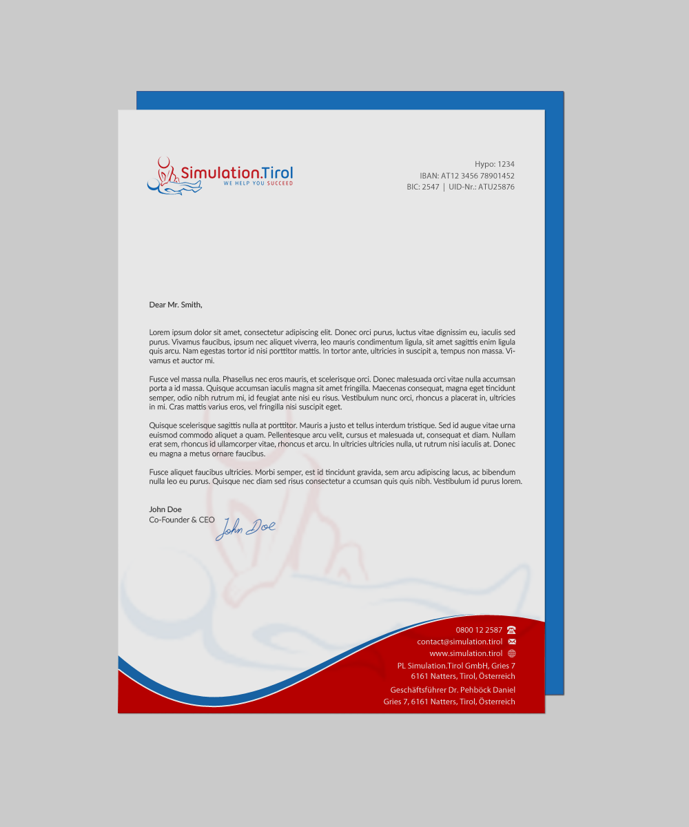 Stationery Design by chandrayaan.creative for PL Simulation.Tirol GmbH | Design #13083510