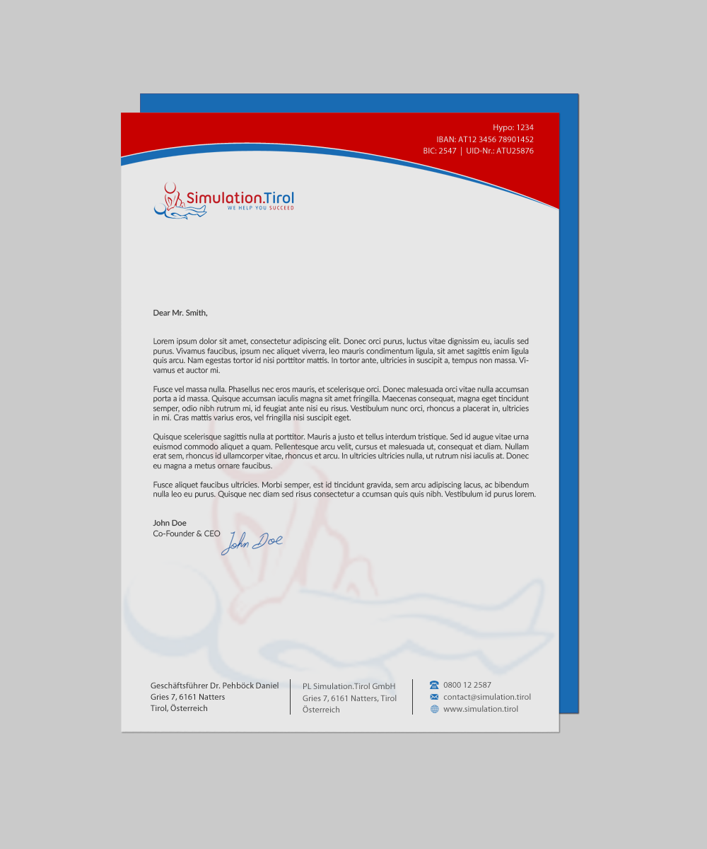 Stationery Design by chandrayaan.creative for PL Simulation.Tirol GmbH | Design #13083514