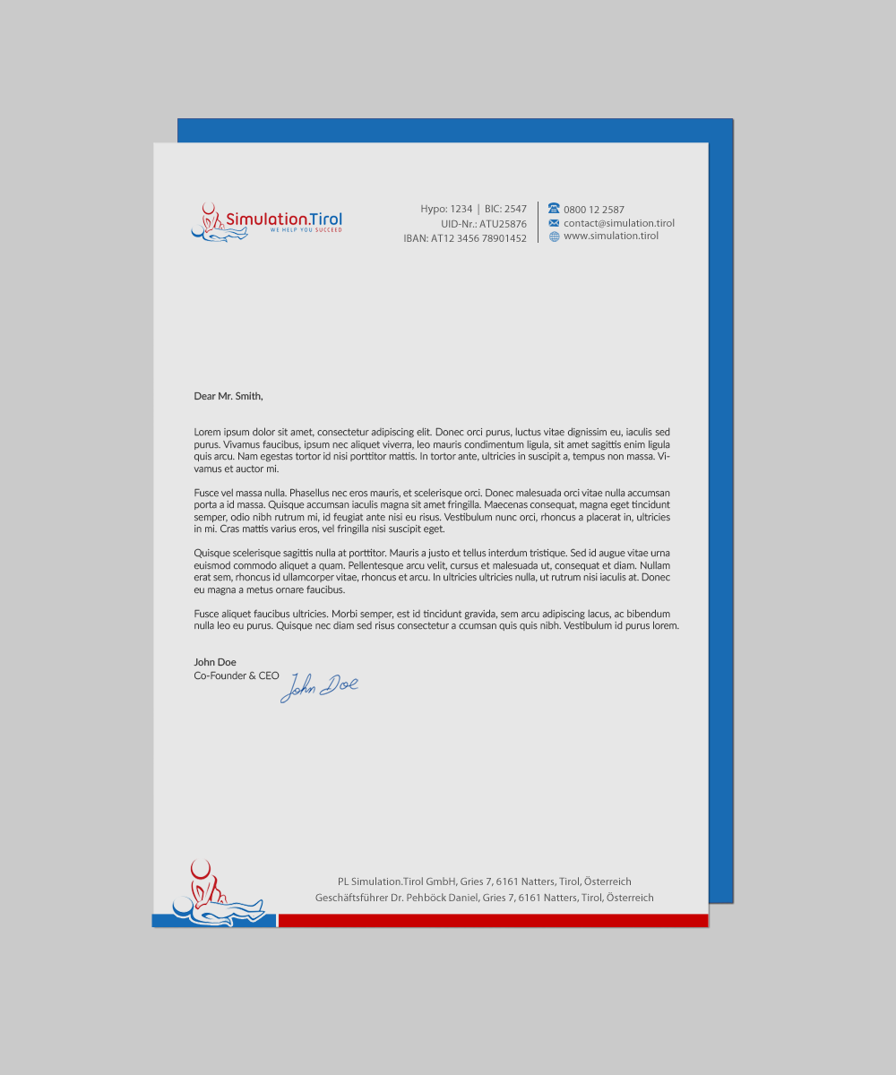 Diseño de Papelería por chandrayaan.creative para PL Simulation.Tirol GmbH | Diseño #13083515