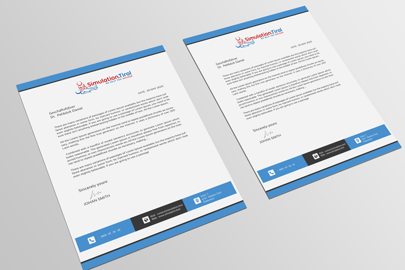 Stationery Design by shachibelani for PL Simulation.Tirol GmbH | Design #13076449