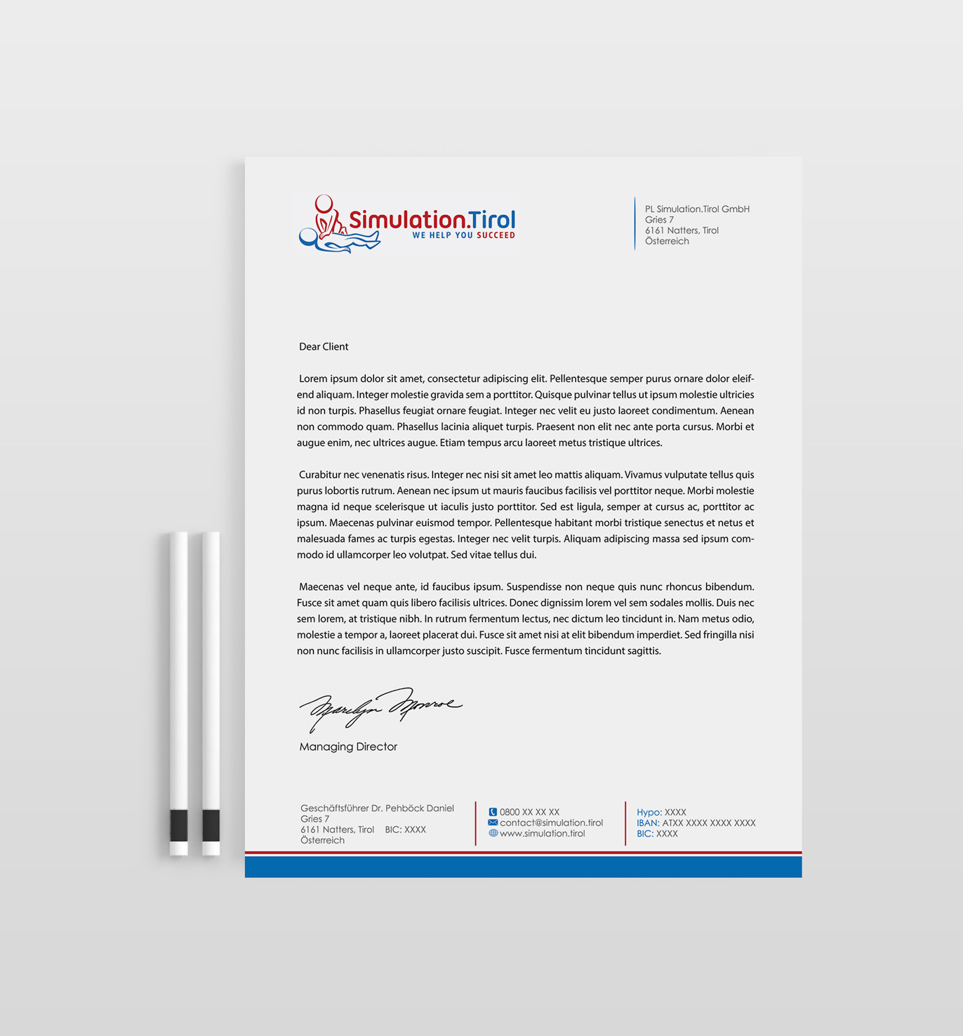 Diseño de Papelería por Designs 2019 para PL Simulation.Tirol GmbH | Diseño #13074781
