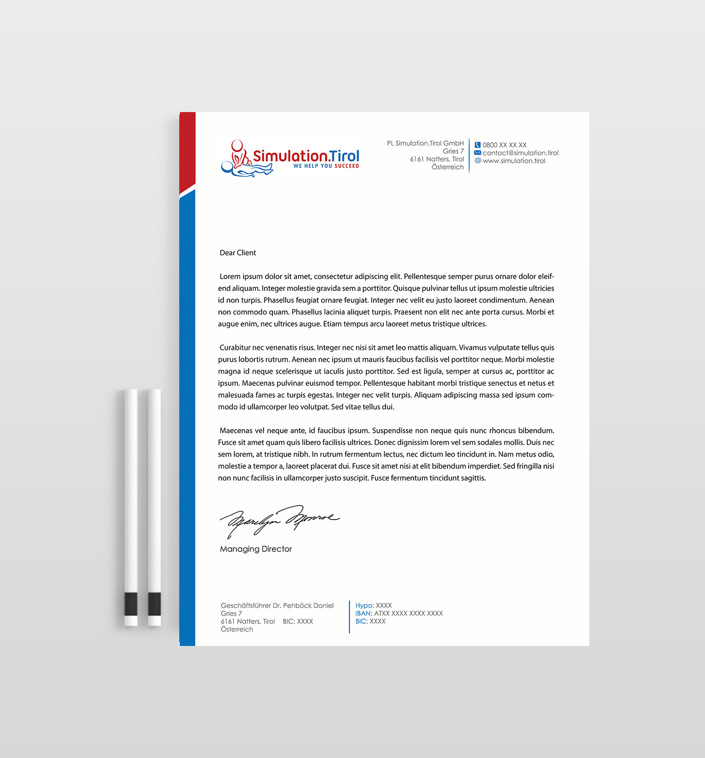 Diseño de Papelería por Designs 2019 para PL Simulation.Tirol GmbH | Diseño #13167250