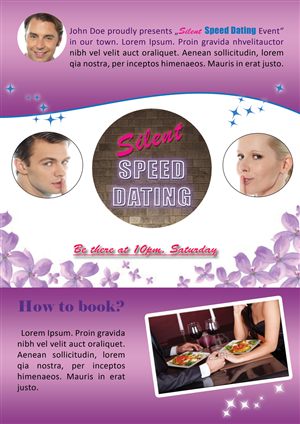 Im starting a new speed dating business, called 'silent speed dating', in my local area. I'm looking | Flyer Design by Adylhere