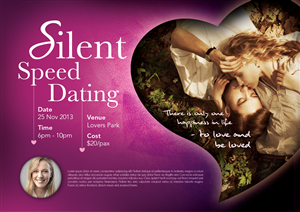 Im starting a new speed dating business, called 'silent speed dating', in my local area. I'm looking | Flyer Design by Diseno Advertising Pte Ltd