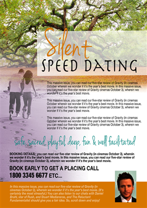 Im starting a new speed dating business, called 'silent speed dating ...
