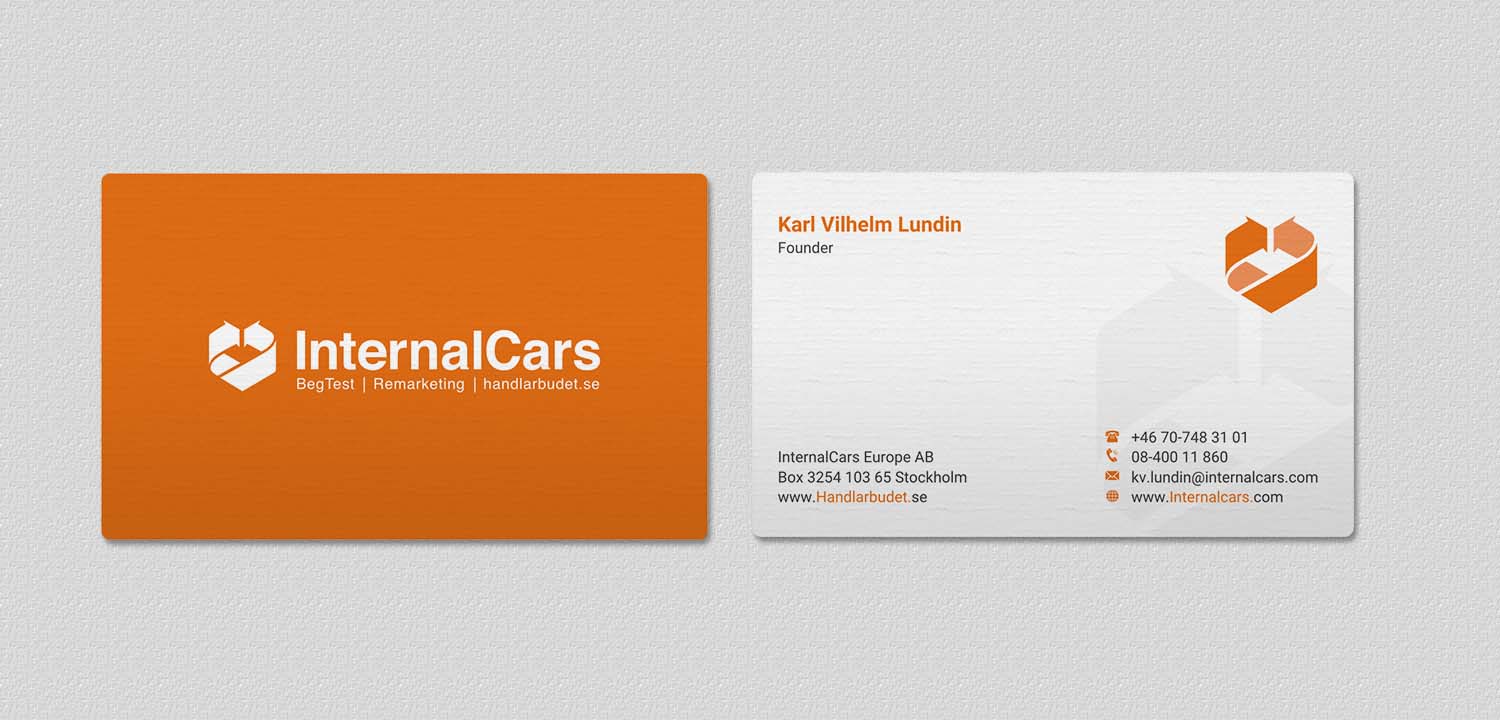 Business Card Design by INDIAN_Ashok for InternalCars Europe AB | Design #13037065