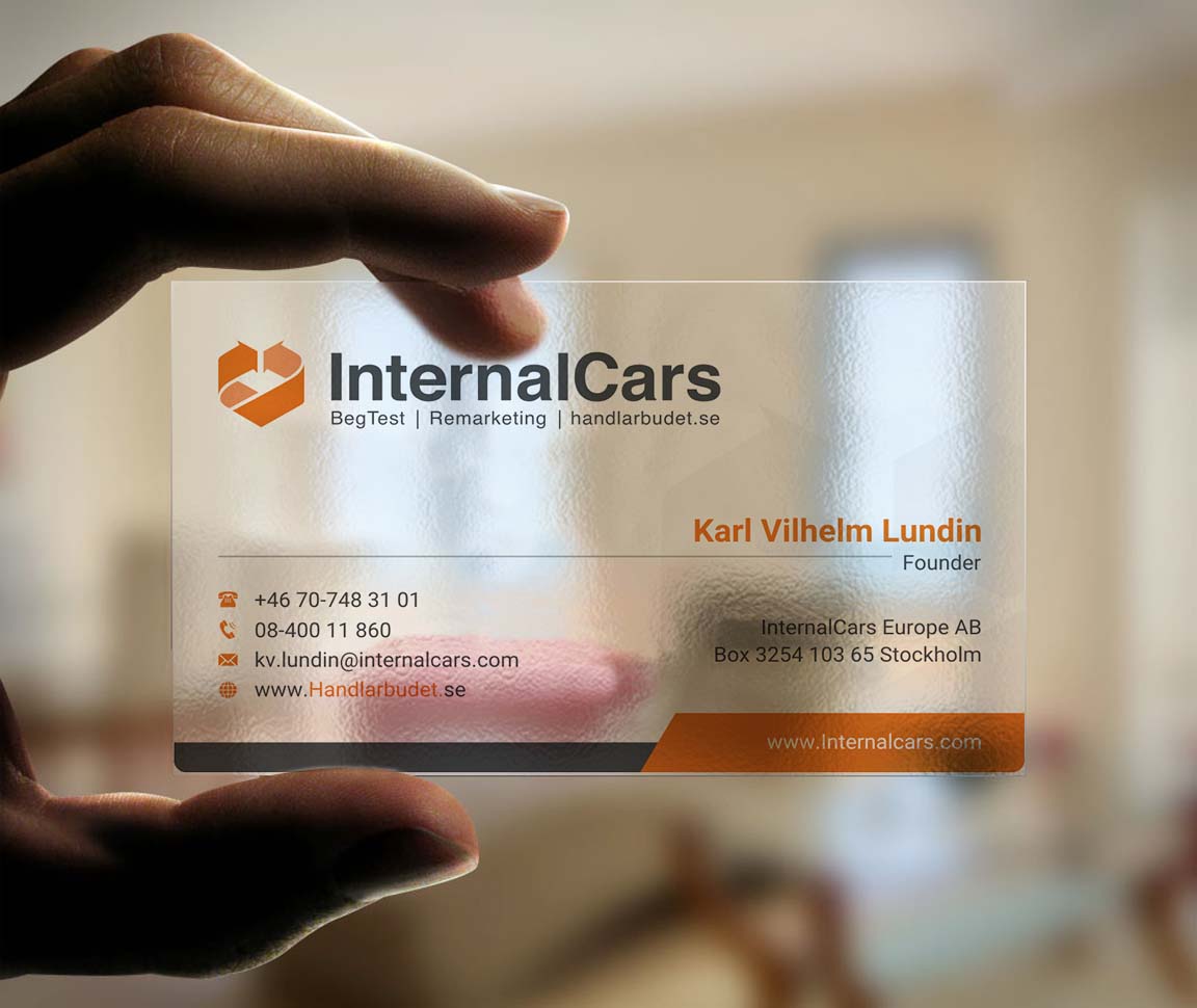 Business Card Design by INDIAN_Ashok for InternalCars Europe AB | Design #13037075