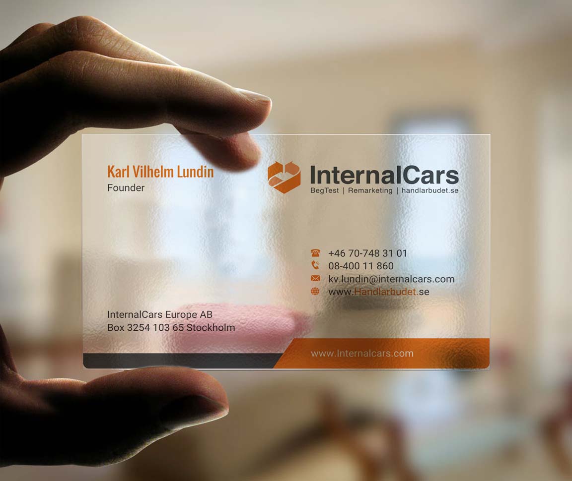 Business Card Design by INDIAN_Ashok for InternalCars Europe AB | Design #13037078