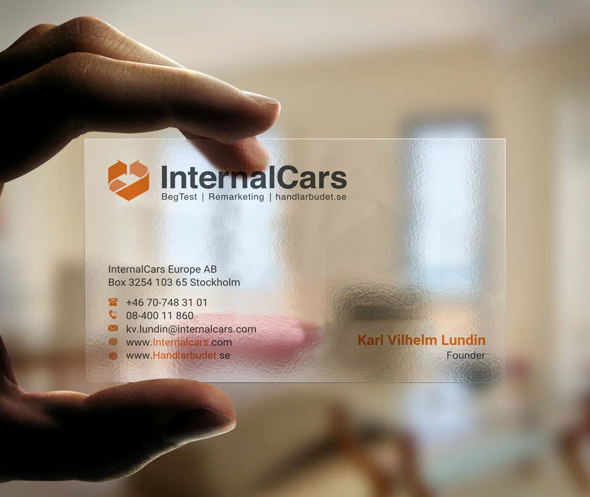 Business Card Design by INDIAN_Ashok for InternalCars Europe AB | Design #13037082