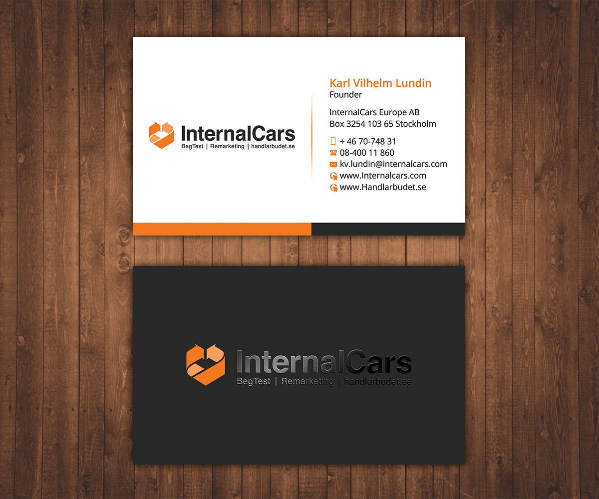 Business Card Design by Stylez Designz for InternalCars Europe AB | Design #13079859