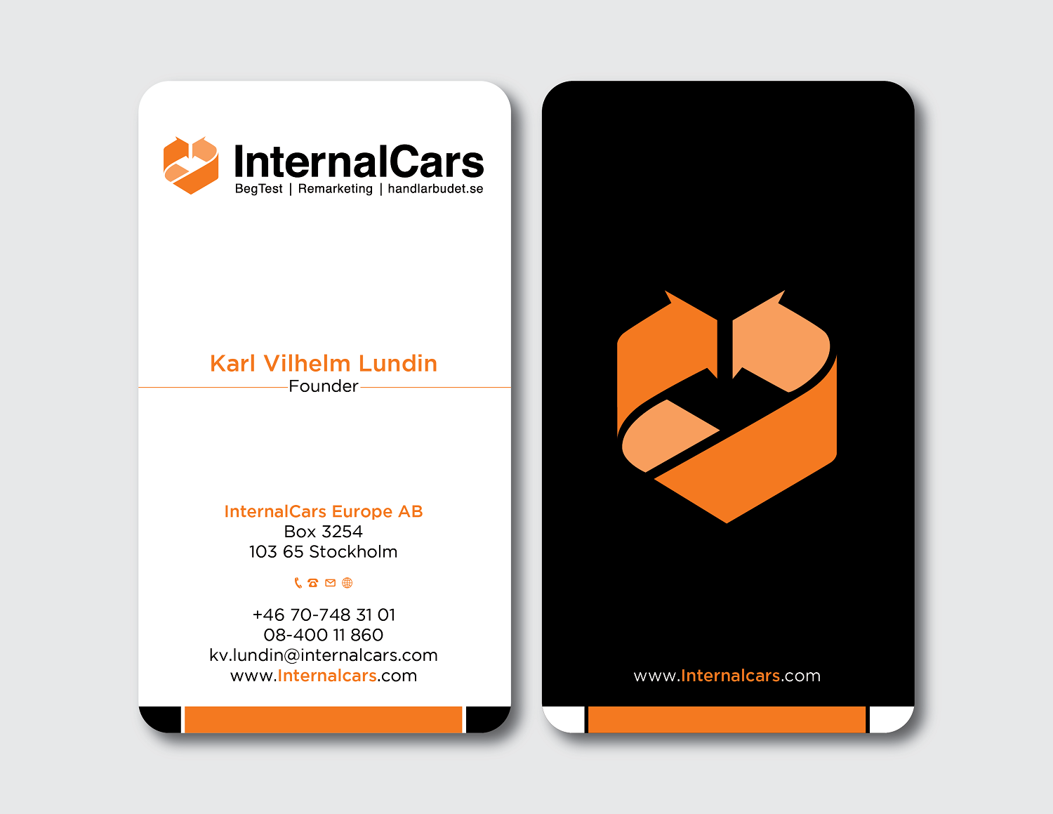 Business Card Design by Verified artistry (Design garden) for InternalCars Europe AB | Design #13049936