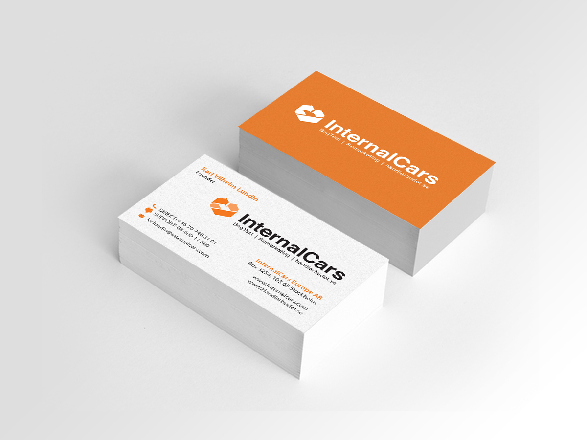 Business Card Design by Creations Box 2015 for InternalCars Europe AB | Design #13042371