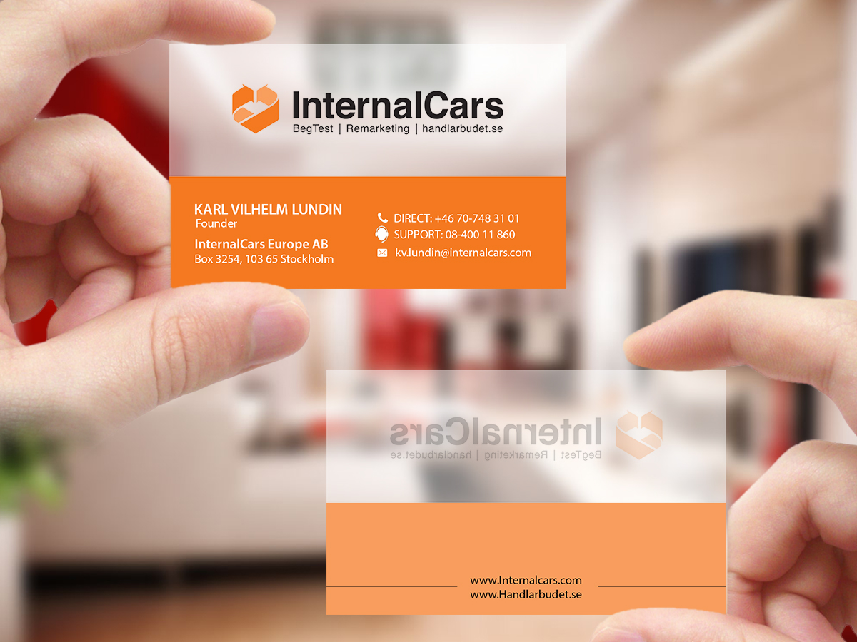 Business Card Design by Creations Box 2015 for InternalCars Europe AB | Design #13057915