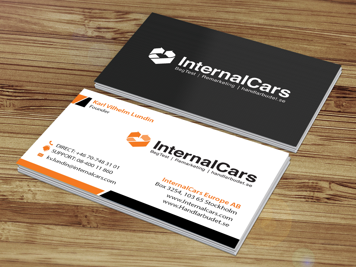 Business Card Design by Creations Box 2015 for InternalCars Europe AB | Design #13057917