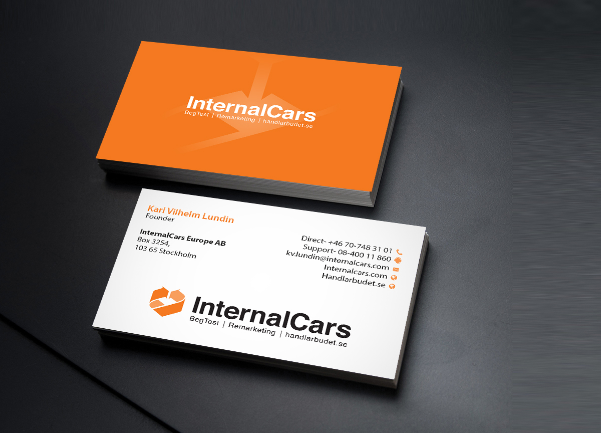 Business Card Design by Creations Box 2015 for InternalCars Europe AB | Design #13064229