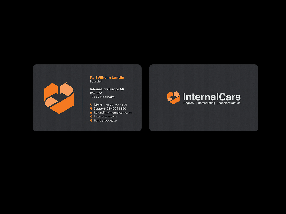 Business Card Design by Creations Box 2015 for InternalCars Europe AB | Design #13064230