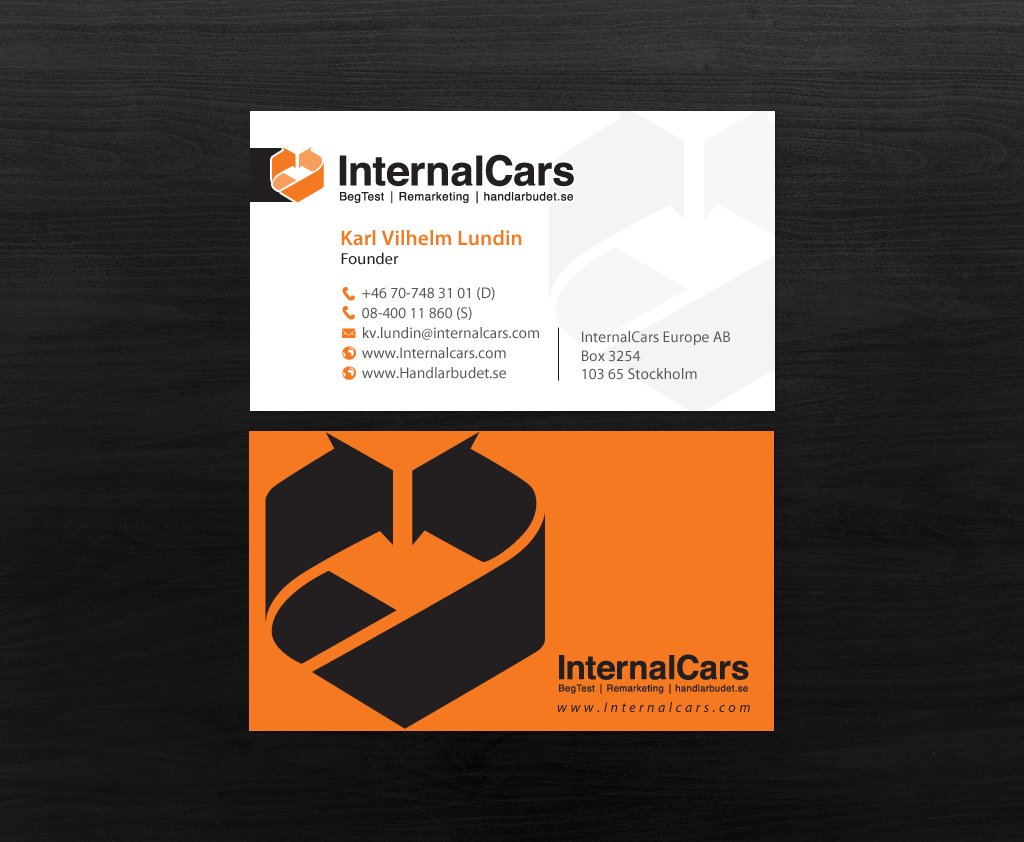 Business Card Design by chandrayaan.creative for InternalCars Europe AB | Design #13034968