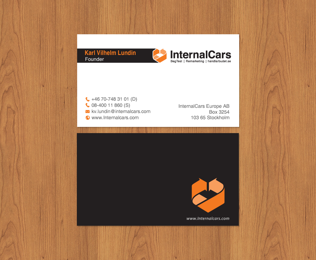 Business Card Design by chandrayaan.creative for InternalCars Europe AB | Design #13034969