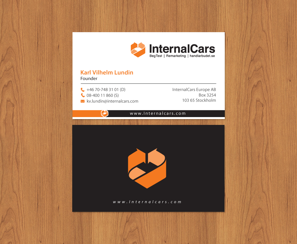Diseño de Tarjeta de Presentación por chandrayaan.creative para InternalCars Europe AB | Diseño #13034983