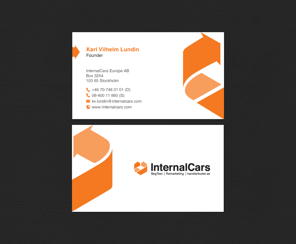 Business Card Design by chandrayaan.creative for InternalCars Europe AB | Design #13035795