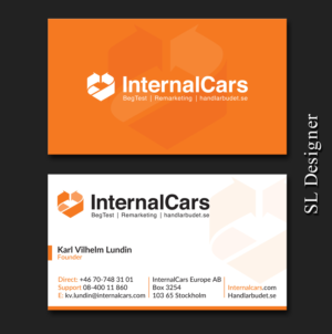 Visitenkarten-Design von SL Designer für InternalCars Europe AB | Design: #13027810