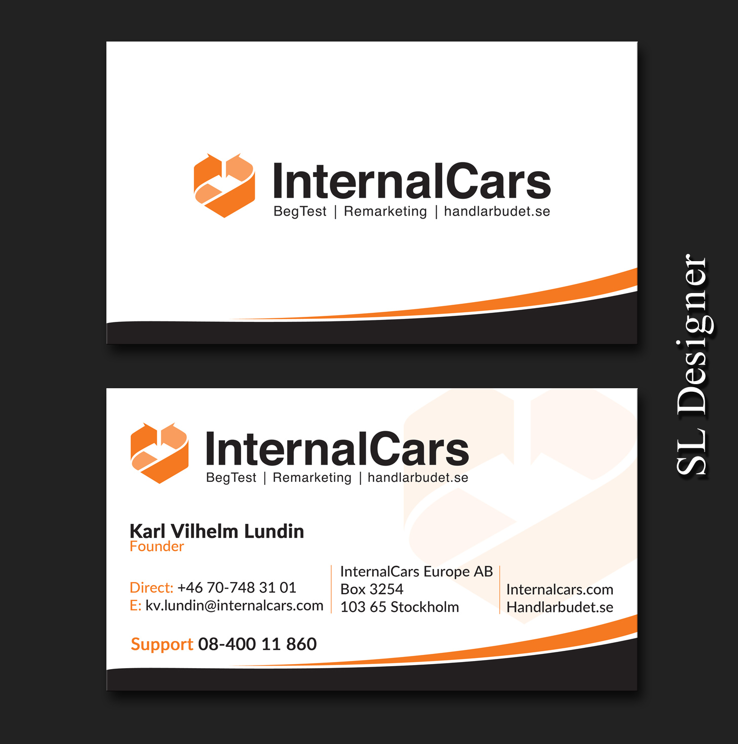 Business Card Design by SL Designer for InternalCars Europe AB | Design #13027817