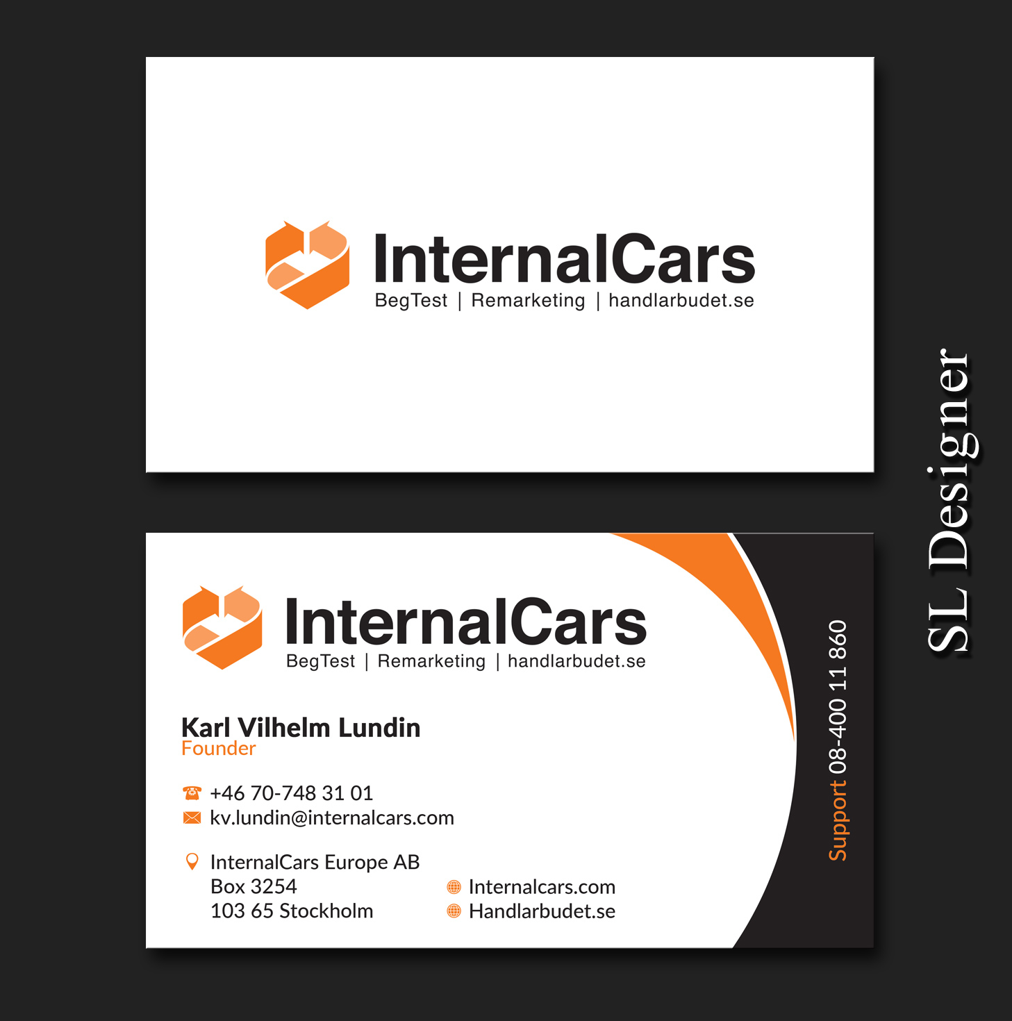 Business Card Design by SL Designer for InternalCars Europe AB | Design #13027837