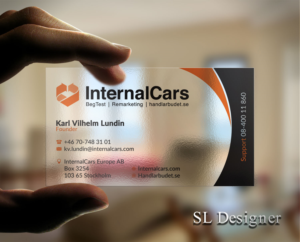 Visitenkarten-Design von SL Designer für InternalCars Europe AB | Design: #13027840
