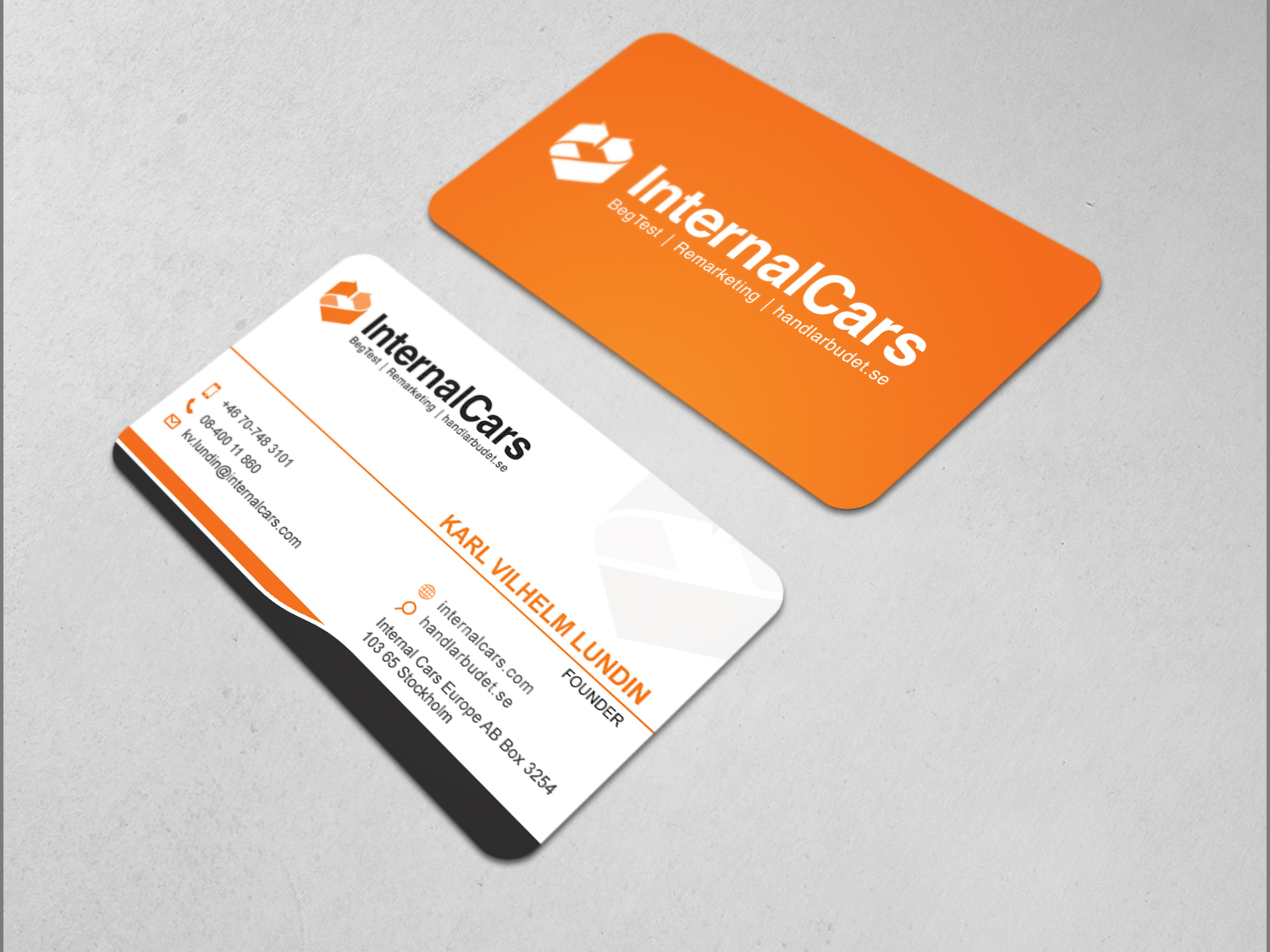 Business Card Design by Graphic Flame for InternalCars Europe AB | Design #13067903