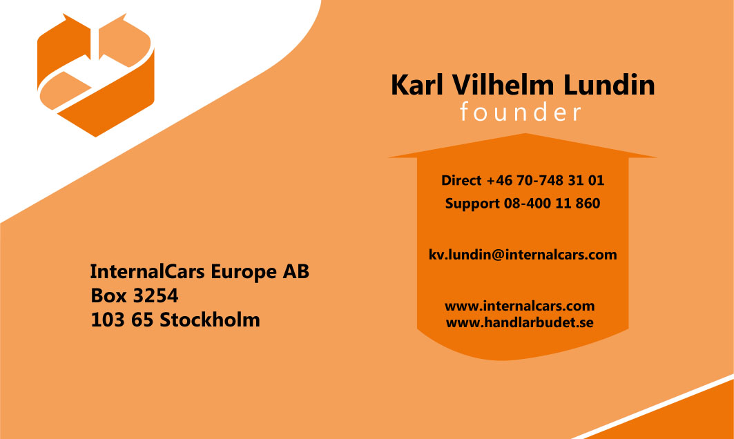Business Card Design by TanaMa Creations for InternalCars Europe AB | Design #13062464