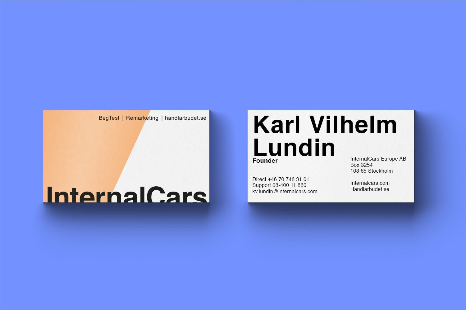 Business Card Design by SimonParadis for InternalCars Europe AB | Design #13066851