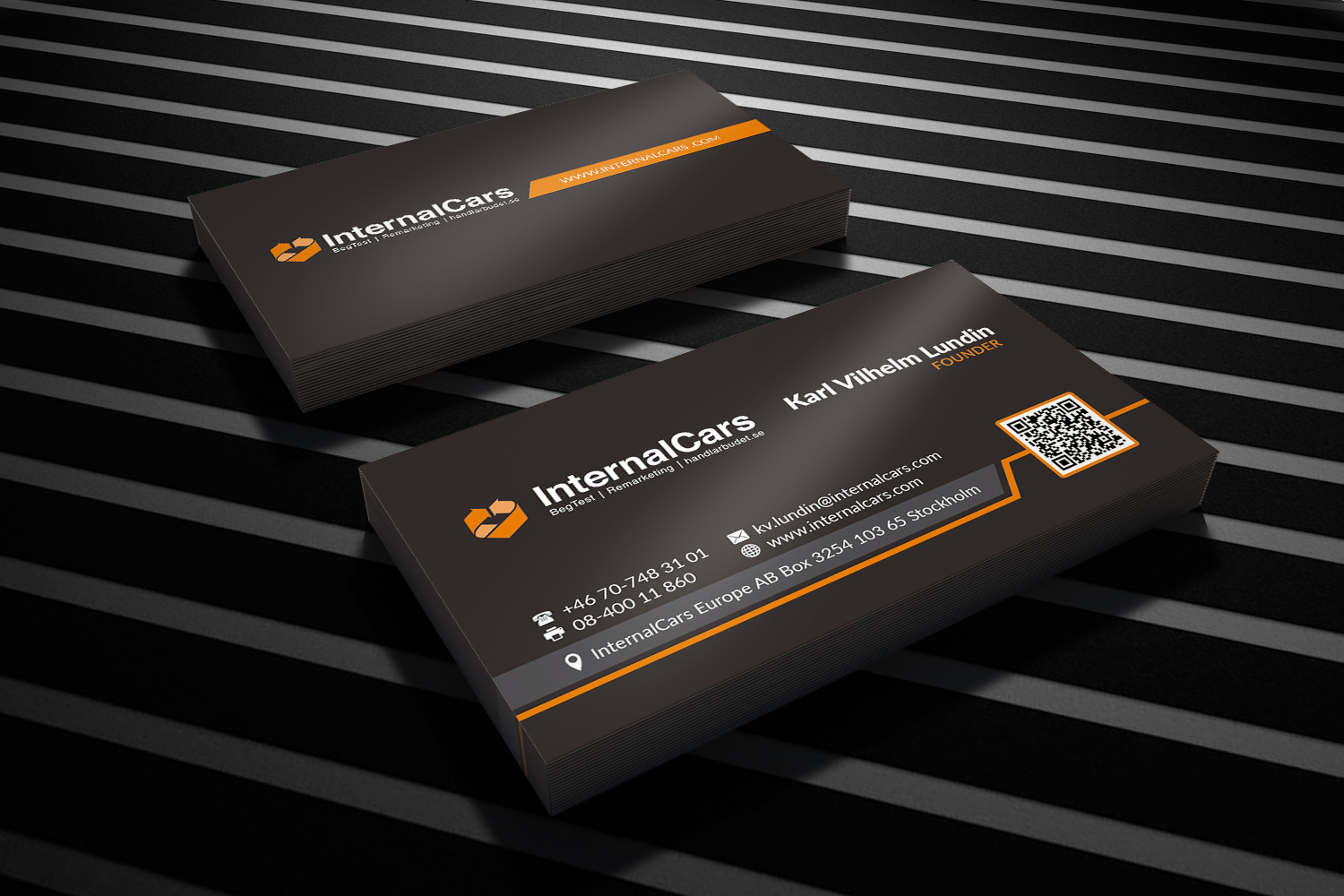 Business Card Design by ANDINA GRAPHIC DEVELOPMENTS for InternalCars Europe AB | Design #13066627