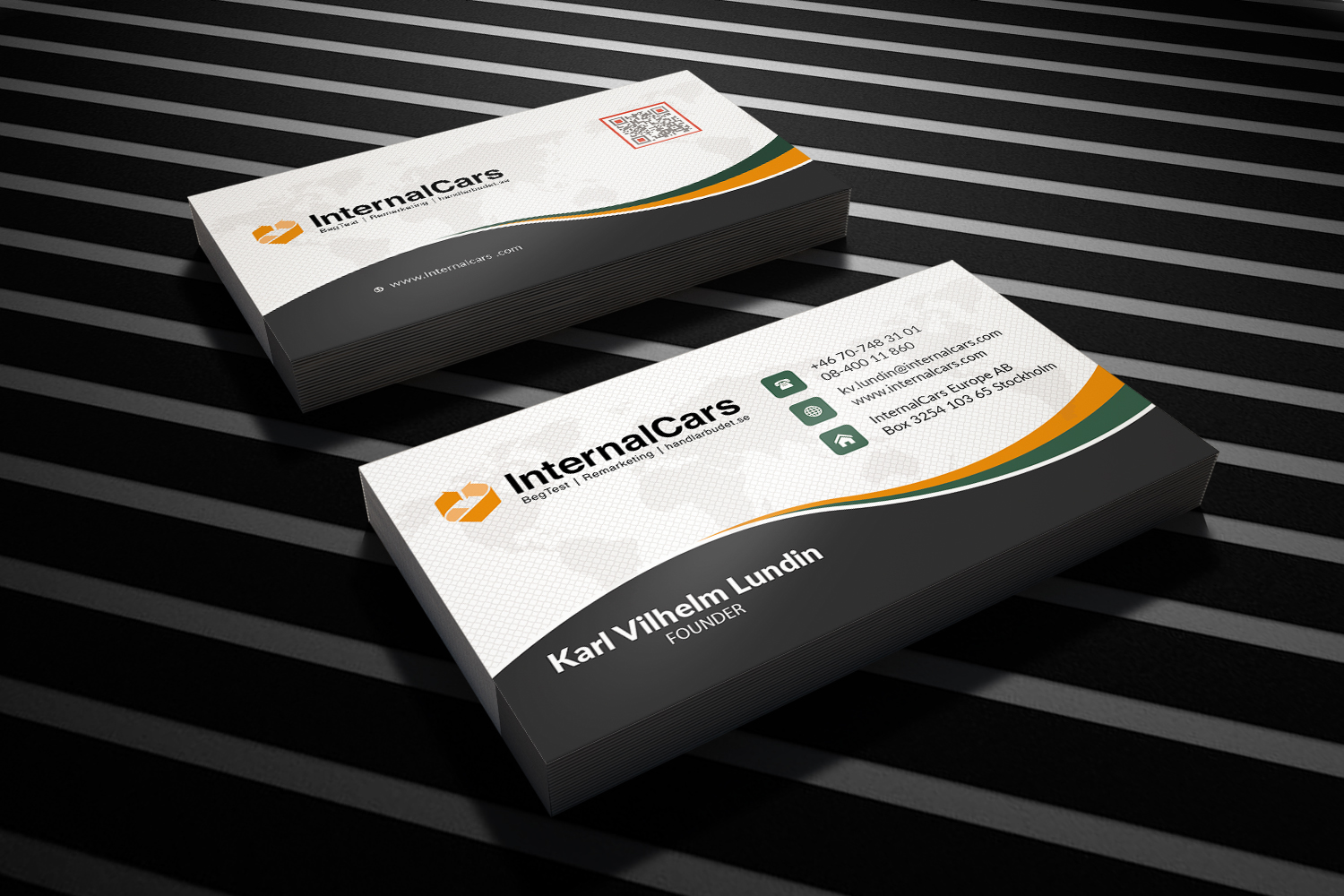 Business Card Design by ANDINA GRAPHIC DEVELOPMENTS for InternalCars Europe AB | Design #13066629