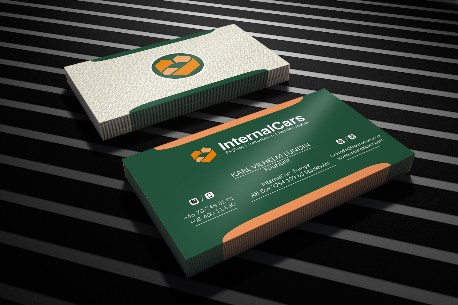 Business Card Design by ANDINA GRAPHIC DEVELOPMENTS for InternalCars Europe AB | Design #13066630