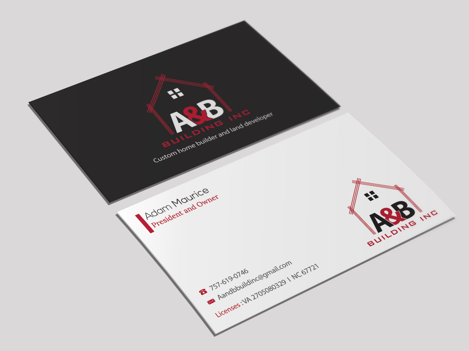Business Card Design by Riz' for A and B Building Inc. | Design #13151850