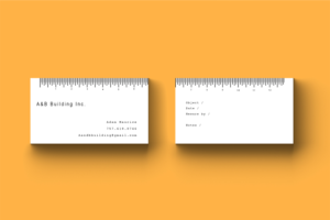 Business Card Design by SimonParadis for A and B Building Inc. | Design #13030973