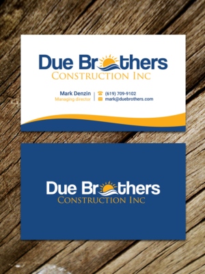 Due Brothers Construction Business Cards | Diseño de Tarjeta de Presentación por Sandaruwan