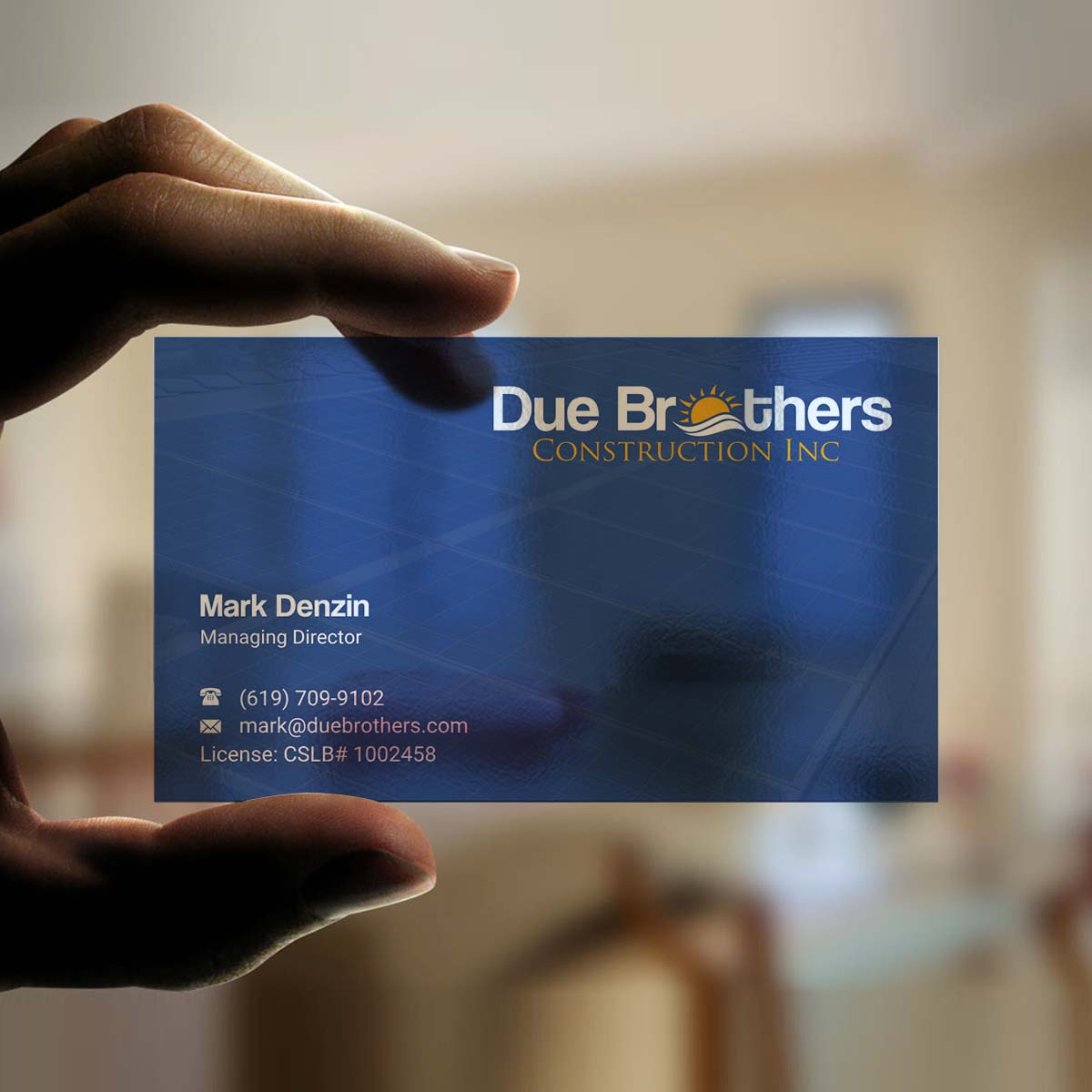 Business Card Design by INDIAN_Ashok for Due Brothers Construction  | Design #13025252