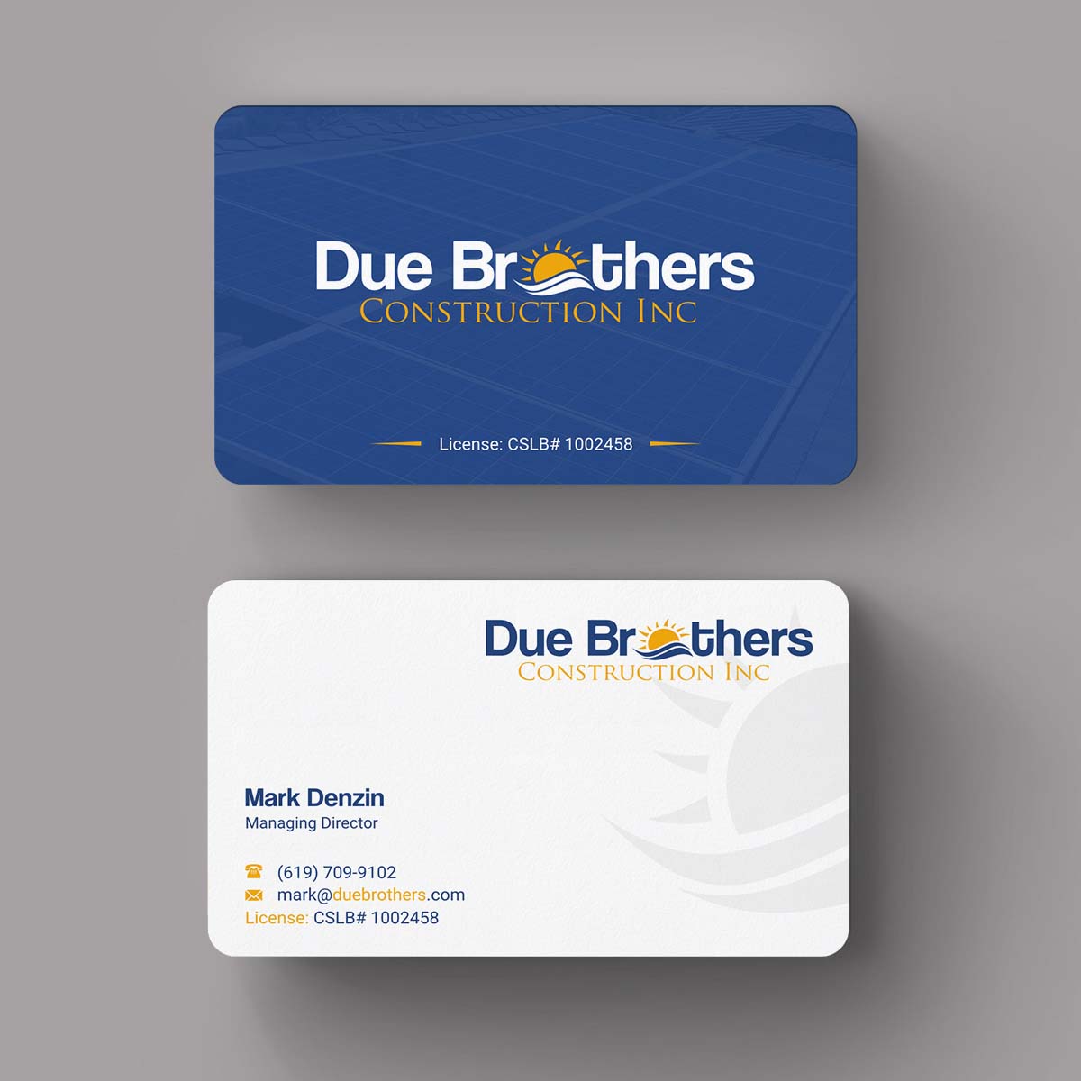 Business Card Design by INDIAN_Ashok for Due Brothers Construction  | Design #13025259