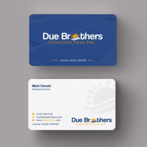Business Card Design by INDIAN_Ashok for Due Brothers Construction  | Design: #13025262
